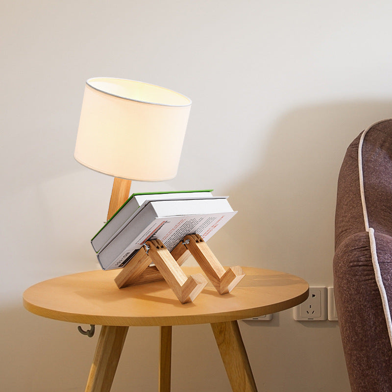 Table Lamp Creative Bedroom Table Lamp Table Lamp Wooden White Warm white light