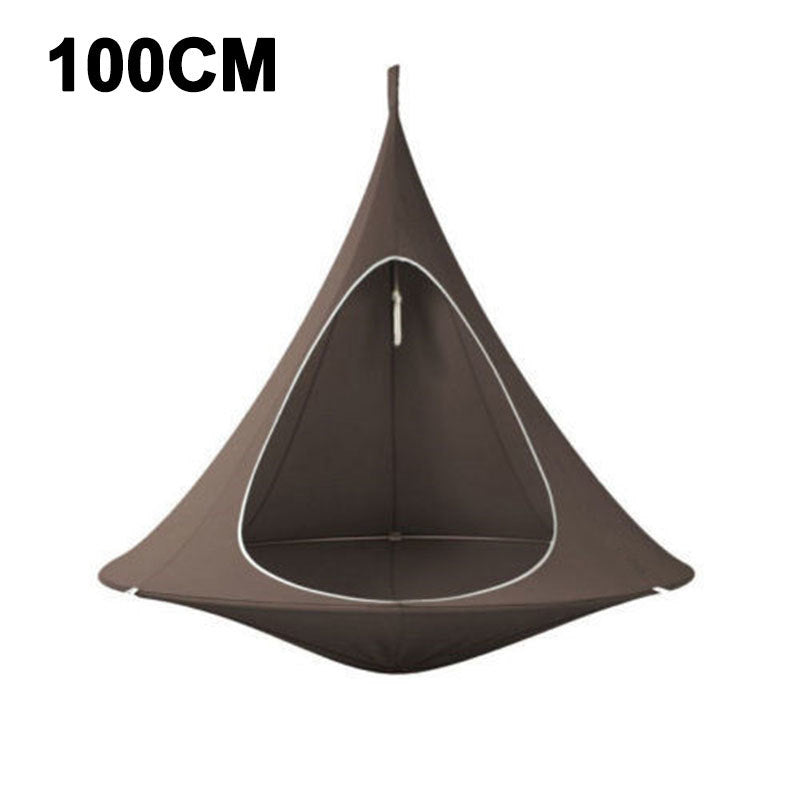 Outdoor Air Hanging Hammock Tent Cone Chair Brown 100X110CM