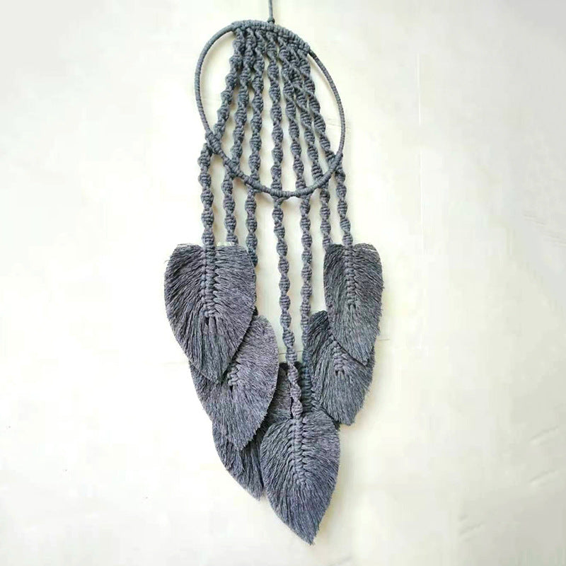 Autumn Leaves Macrame Wall Decor Grey