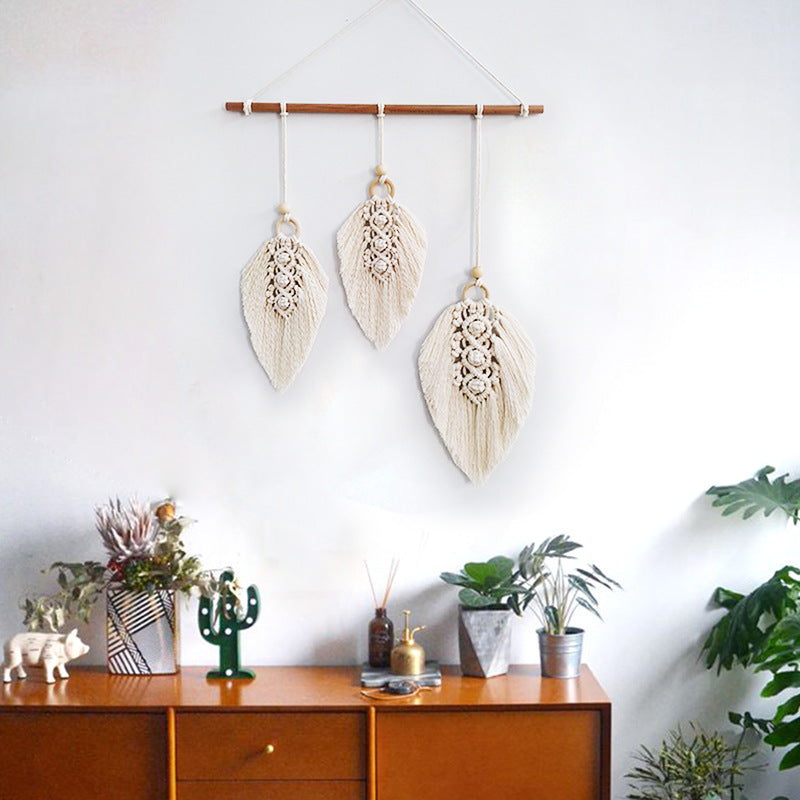 Leaf Droplet Macrame Wall Hanging