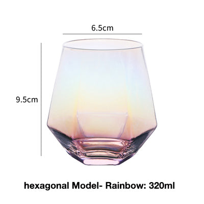 Stemless Wine, Whiskey & Cognac Glass Colorful 320mL