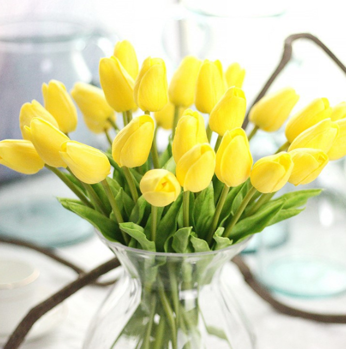 Tulip Drops - Faux Flowers Yellow