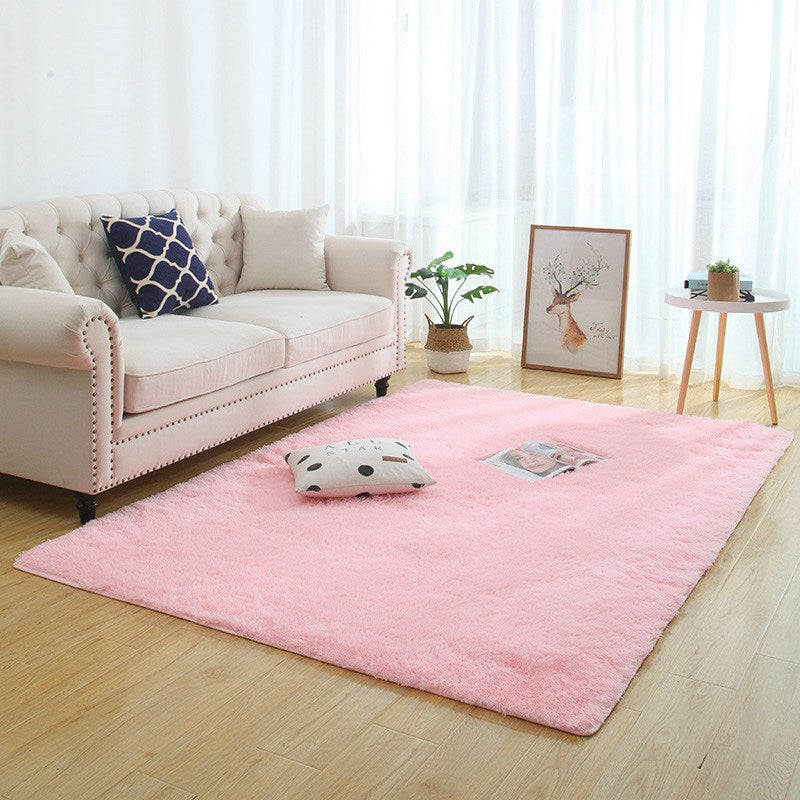 Silky Fluffy Carpet Modern Home Decor Long Plush Shaggy Rug Pink