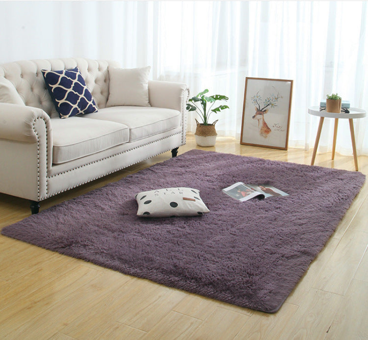 Silky Fluffy Carpet Modern Home Decor Long Plush Shaggy Rug Light Purple