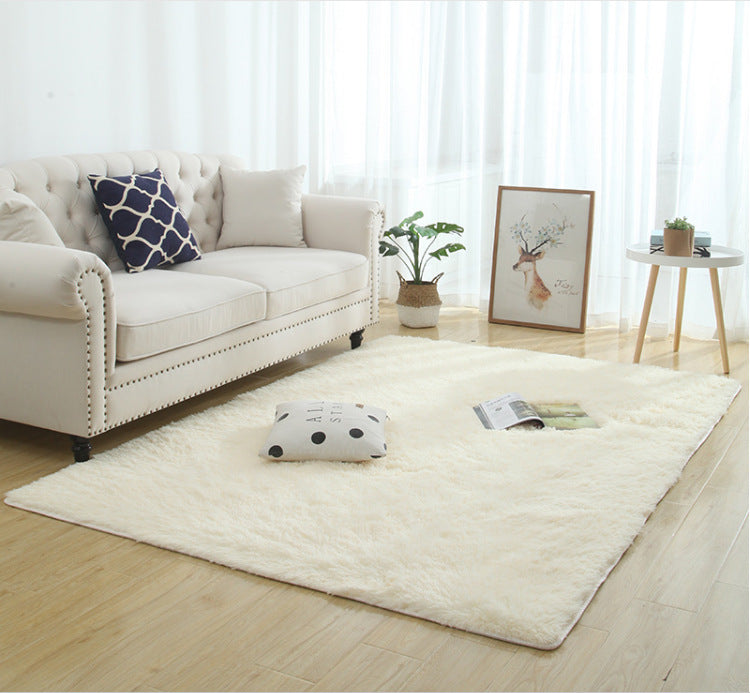 Silky Fluffy Carpet Modern Home Decor Long Plush Shaggy Rug Yellow