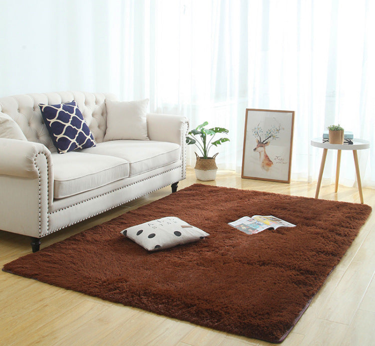 Silky Fluffy Carpet Modern Home Decor Long Plush Shaggy Rug Coffee