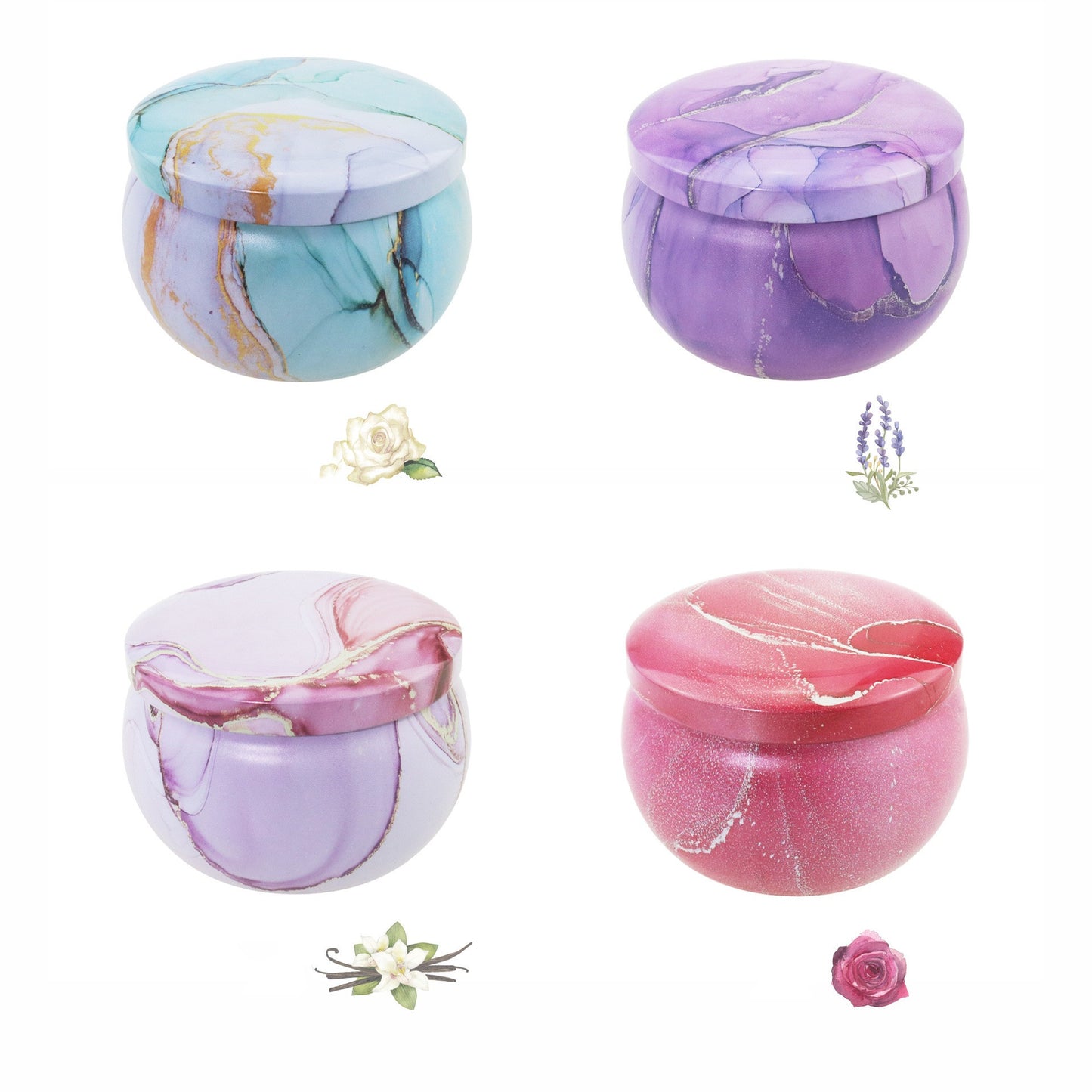 Set of 4 X Keep Sake Tinned Sensory Candle Packs E