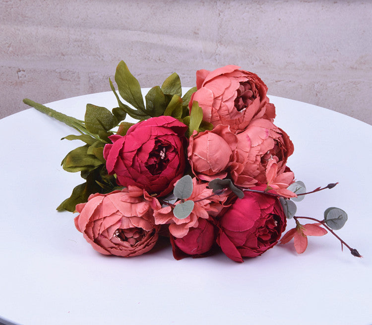 Pastel Peonies - Faux Flowers Crimson + Rose