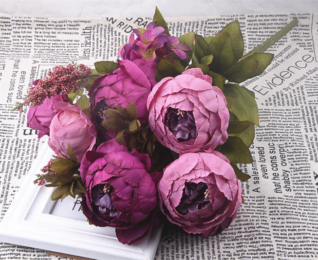 Pastel Peonies - Faux Flowers Lush Purple