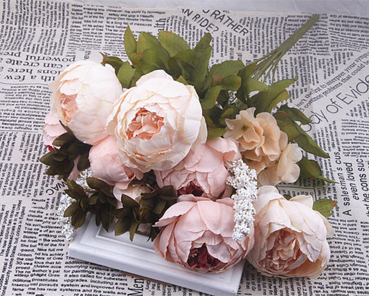 Pastel Peonies - Faux Flowers Pastel Pink