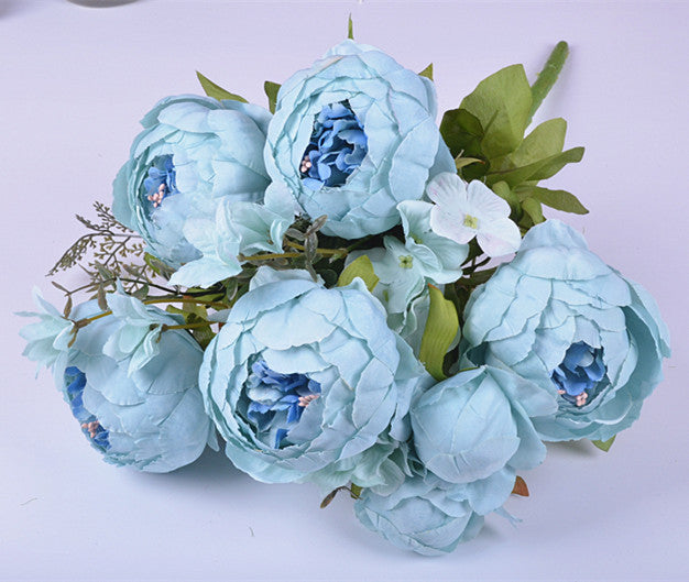 Pastel Peonies - Faux Flowers Baby Blues