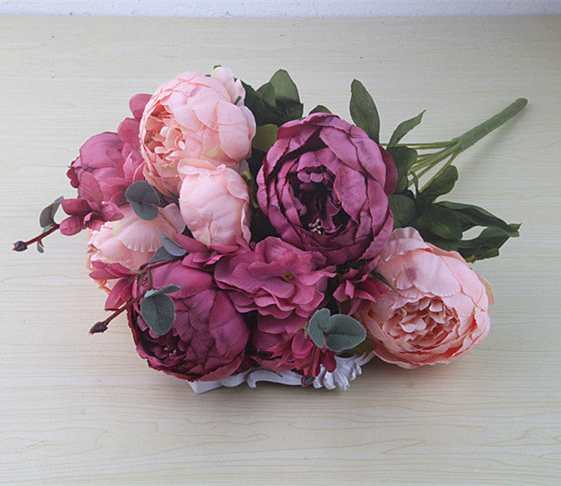 Pastel Peonies - Faux Flowers Pink + Purples