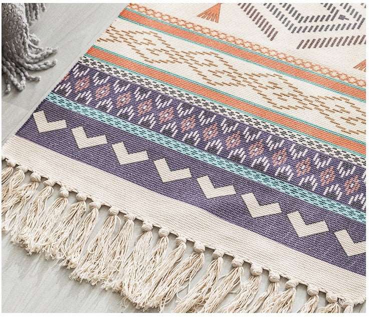 Hand Woven Linen Bohemian Rug ~ Hall Runner