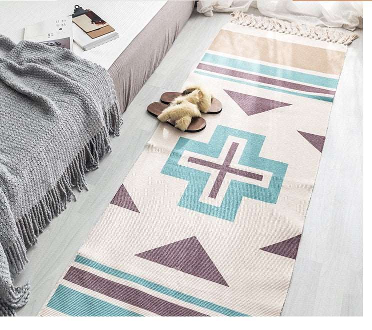 Hand Woven Linen Bohemian Rug ~ Hall Runner Odin