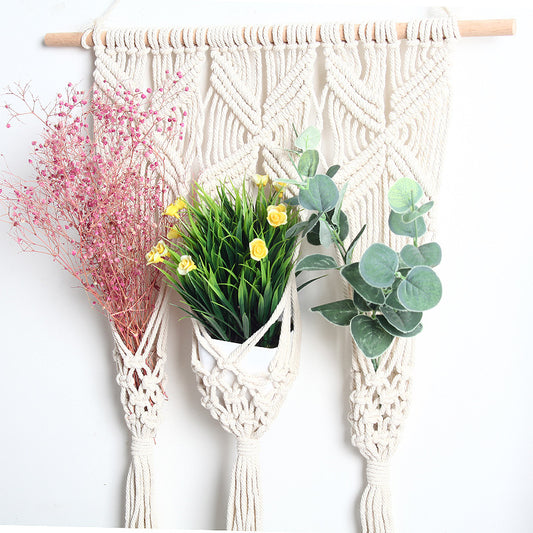 Sisters 3 Macrame Hanging Pot Plant Holder 50X65CM