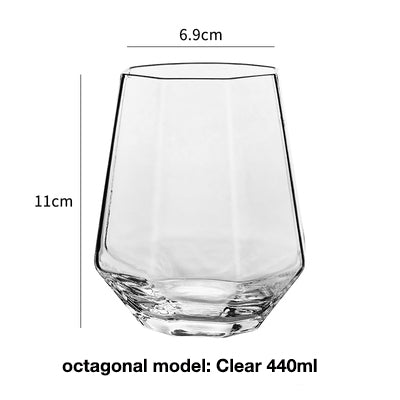 Stemless Wine, Whiskey & Cognac Glass Transparent 440mL