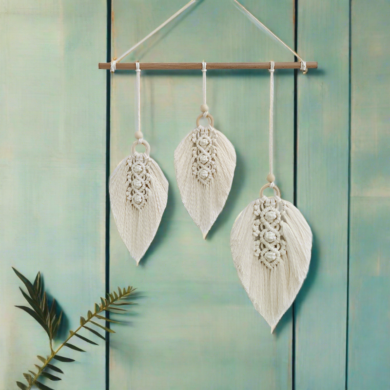 Leaf Droplet Macrame Wall Hanging