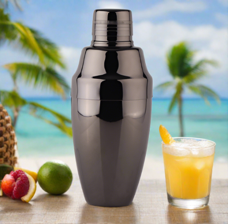 Tri-Section Stainless Steel Cocktail Shaker 500ML Black