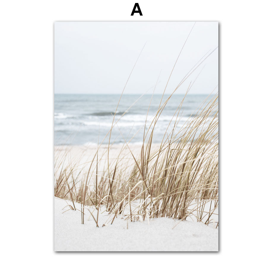 Down by the Coast Nature Inspired Artwork reeds in the breeze - portrait