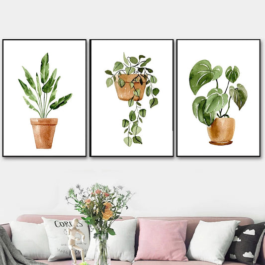 Simple Green Plants Canvas Prints