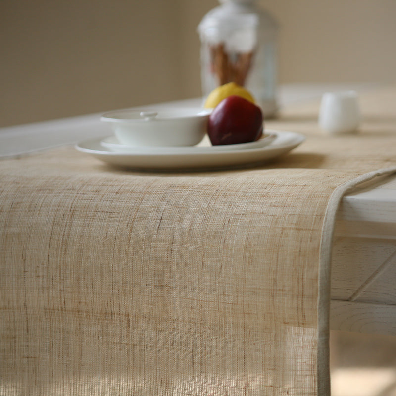 Rustic Handmade Pure Linen Woven Table Runner American Jane