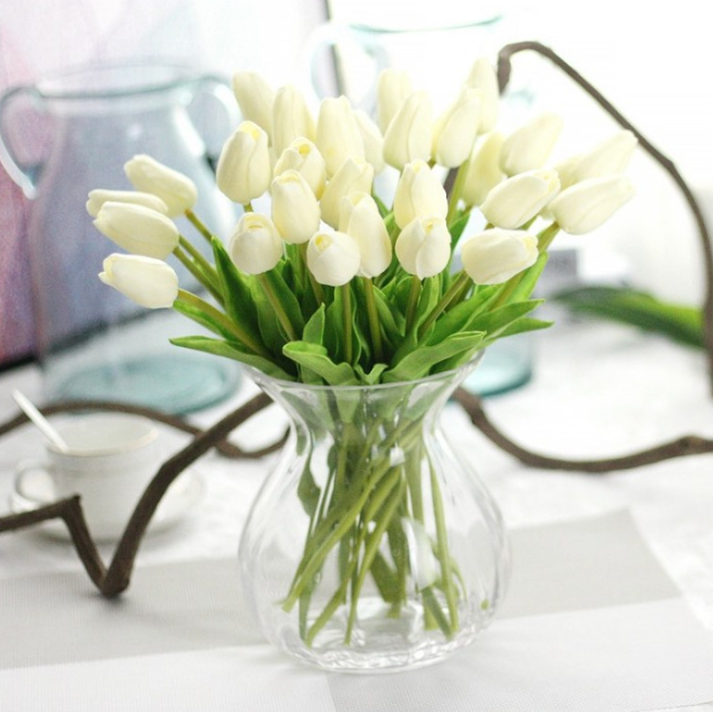 Tulip Drops - Faux Flowers White