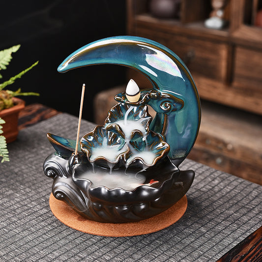 The Moon Backflow Incense Burner Holder