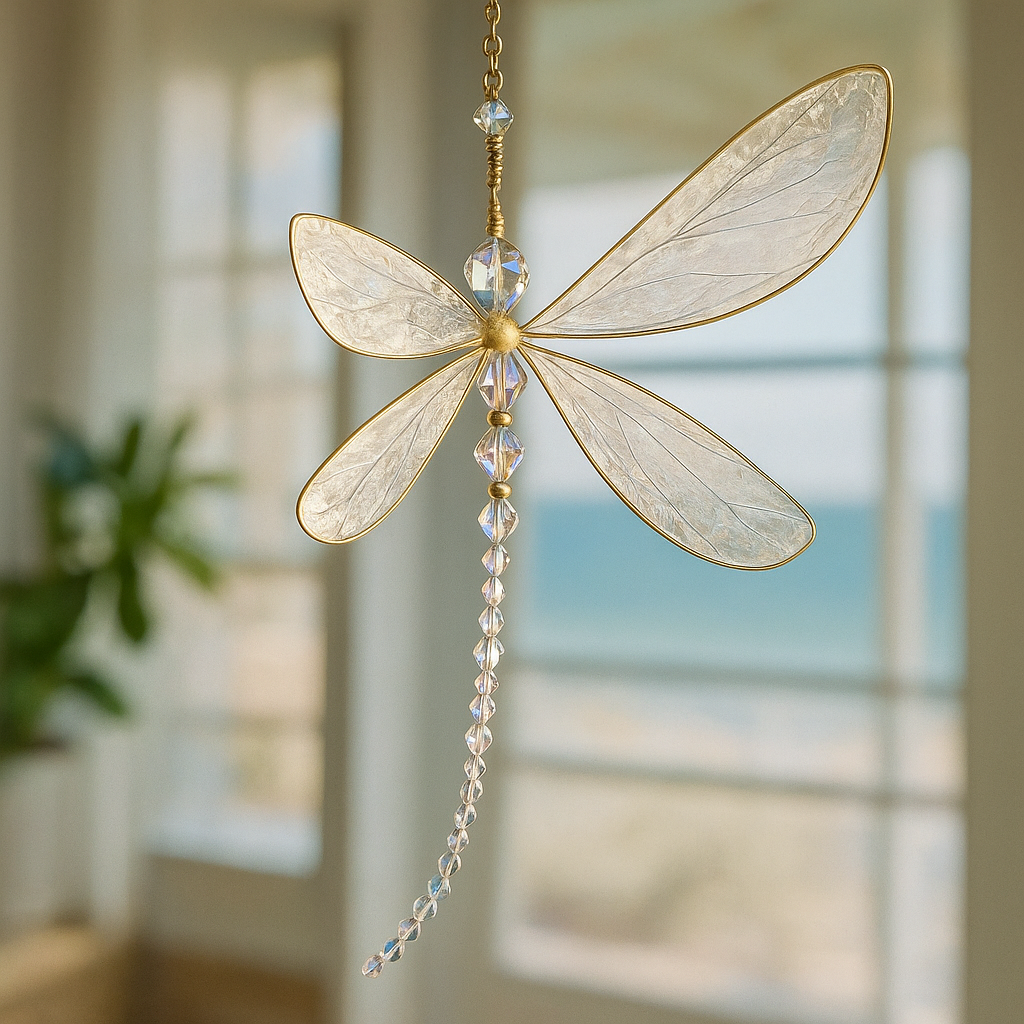 Dragonfly Crystal Suncatcher | For Home, Porch & Garden