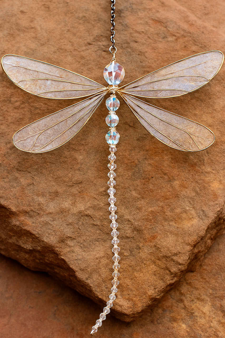 Dragonfly Crystal Suncatcher | For Home, Porch & Garden