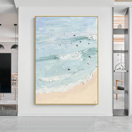 Hand Painted Beach Oil Paintings on Canvas