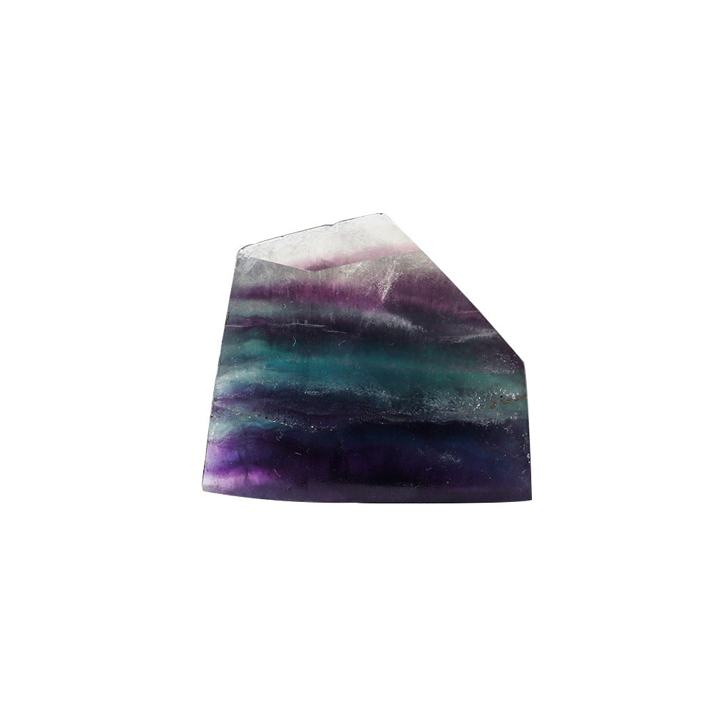 Rainbow Fluorite Polyhedron Ornament Home Decor Crystal 70or100g