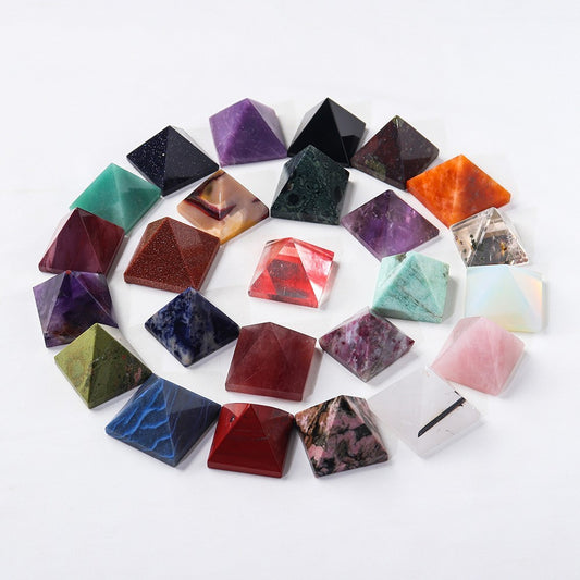 Natural Crystal Pyramid Ornaments Original Stone Polishing 3cm Colorful Gem Process