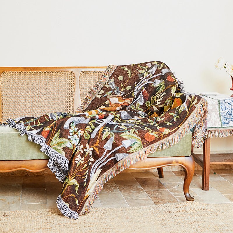 'Forrest' - outdoor bohemian blanket - Seaside Bohemia - Throw Blanket