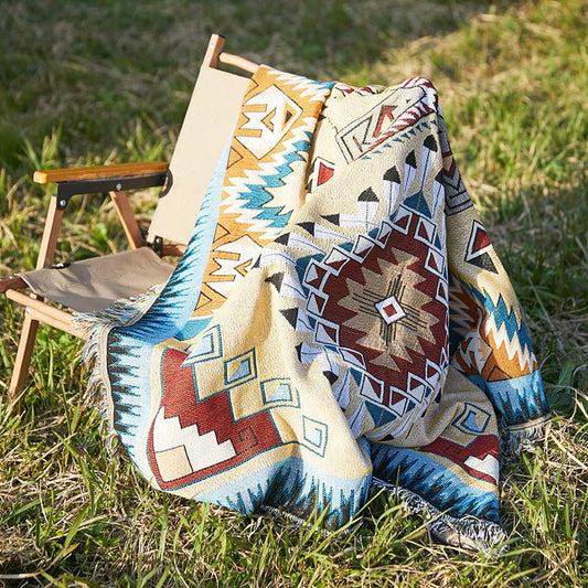 'Forrest' - outdoor bohemian blanket - Seaside Bohemia - Throw Blanket